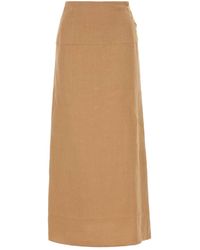 LeKasha - Camel Linen Skirt - Lyst
