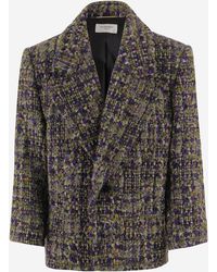 Saint Laurent - Jacket Single-Breasted Stretch Wool Blend - Lyst
