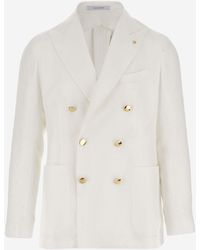Tagliatore - Double-Breasted Linen Jacket - Lyst