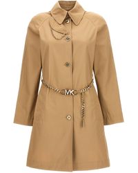 MICHAEL Michael Kors - Chain Belt Trench Coat Coats, Trench Coats - Lyst