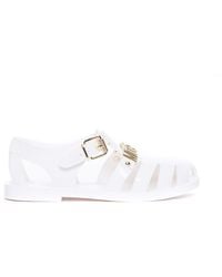 Moschino - Jelly Sandals With Lettering Logo - Lyst
