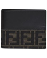 Fendi - And Dark Tobacco Ff Jacquard Bi-Fold Wallet - Lyst