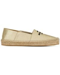 Ferragamo - Logo-Embroidered Metallic Espadrilles - Lyst