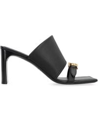 Balenciaga - Leather Sandals Bel Air Natural Calf Smooth Calf/Metal Accents Mules - Lyst