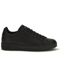 Dolce & Gabbana - Black Calf Leather Bos Taurus Low Top Sneakers - Lyst