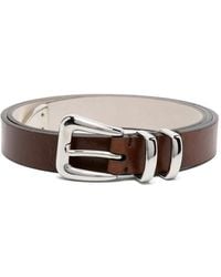 Brunello Cucinelli - White Leather Regular Belt - Lyst