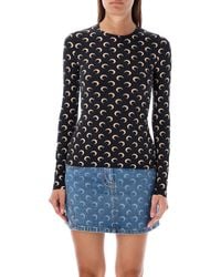Marine Serre - Second Skin Crew Neck Top Moon - Lyst