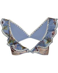 Zimmermann - Awaken Frill Bikini Top - Lyst