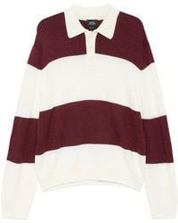 A.P.C. - Polo Sweater Striped Virgin Wool - Lyst