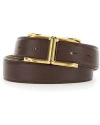 Elisabetta Franchi - Leather Belt With Metal Details - Lyst
