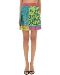 Versace Jeans Couture - Outline Baroque Mini Pleated Skirt - Lyst