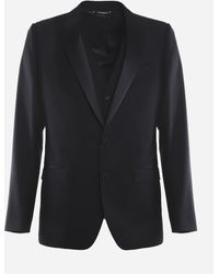 Dolce & Gabbana - Suit Made Of Virgin Wool With Silk Inserts - Lyst
