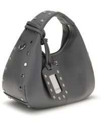 Ganni - Mini Studded Leather Hobo Handbag - Lyst