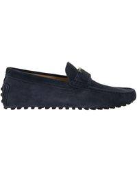 Tod's Gommino Suede Moccasins in Blue for Men | Lyst