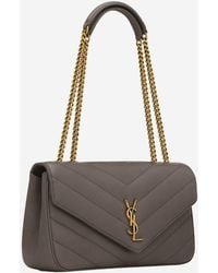 Saint Laurent - Loulou Media Bag Lambskin Leather Shoulder - Lyst