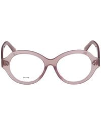 Celine - Eyeglasses Oval Full Rim, Rose Frame And Clear Demo Lenses Lens Cl50157F072 Sunglasses - Lyst