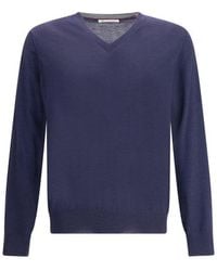Brunello Cucinelli - Blue Cashmere Sweater - Lyst