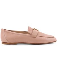 Tod's - Leather Loafer With Metal Detail - Lyst