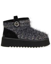 Pinko - Tweed And Lurex Ankle Boots Upper: Fabric; Sole: Rubber - Lyst