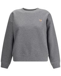 Maison Kitsuné - Gray Cotton Sweatshirt - Lyst