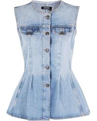 ROTATE BIRGER CHRISTENSEN - Flared Denim Top - Lyst