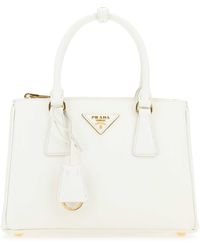 Prada - Ivory Leather Mini Galleria Handbag - Lyst