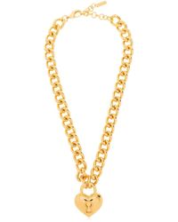 Moschino - Heart-pendant Cable-link Chained Necklace - Lyst