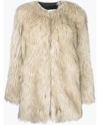 Khaite The Remy Coat In Faux Fur - Natural