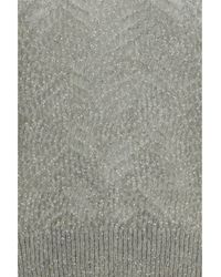 Brunello Cucinelli - Crewneck Sweater With Openwork And Sequins Linen - Lyst
