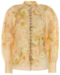 Zimmermann - Crush Printed Linen Shirt - Lyst