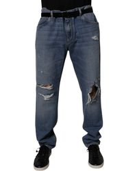 Dolce & Gabbana - Relaxed Fit Ripped Jeans - Lyst