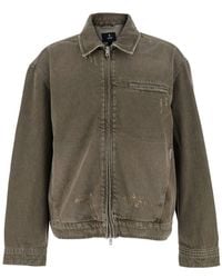 Represent - Jacket With Classic Collar And Logo Plaque On The Front - Lyst