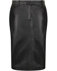 GIUSEPPE DI MORABITO - Leather Midi Skirt Calfskin - Lyst