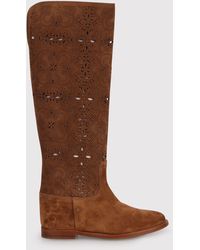 Via Roma 15 - Perforated Boot With Internal Wedge - Lyst