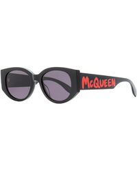 McQueen - Graffiti Logo Sunglasses Am0330S 002- 54Mm 30 Plastic (Acetate/Injected) - Lyst
