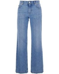 Dolce & Gabbana - Five Pocket Jeans With Metallic Logo Patch On The Back - Lyst