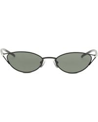 McQueen - Slim Cat-Eye Sunglasses With T-Bar Metal - Lyst