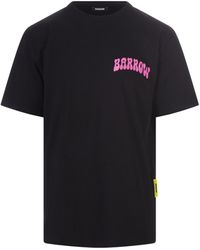 Barrow - T-Shirt With Graphic Print And Shiny Lettering - Lyst