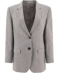 Brunello Cucinelli - Light Linen Wool Blazer - Lyst