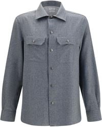 Brunello Cucinelli - Virgin Wool Shirt Fleece Ovis Aries - Lyst