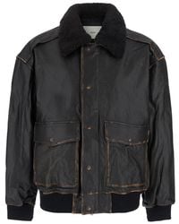 DUNST - Detachable A-2 Leather Blouson Lambskin Coat - Lyst