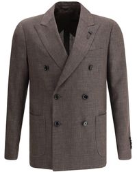 Lardini - Blazer Jacket With Iconic Pin - Lyst