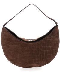 Jacquemus - 'Le Calisso Rond Large' Shoulder Bag With Adjustable Strap And Embossed Crodocile Effect - Lyst