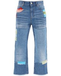 Marni - Cropped Jeans With Mohair Inserts - Lyst