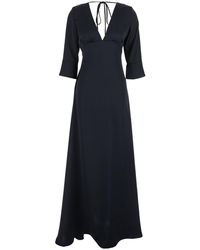 Le Plain - Maxi Dress With Front And Rear V Neck Bow On The - Lyst