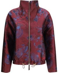 Giorgio Armani - Silk-Blend Jacquard Jacket Sassafras - Lyst