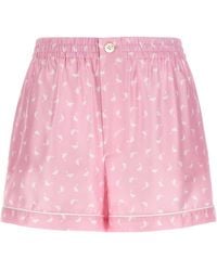 Moschino - Oche Print Silk Twill Shorts - Lyst