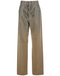 Golden Goose - Pants With Faded Crystal Embellishment And Belt Loops - Lyst
