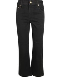 Tory Burch - Cotton Kick Flare Cropped Jeans - Lyst