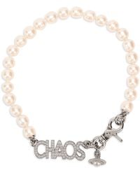 Vivienne Westwood - Pearl Chain Bracelet With Pendant Brass Bracelets - Lyst